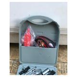 Tool set with Jumper Cables - Crescent Wrench - Large Sockets - Flashlight - Tire Gauge - Bits and More