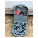 Tool set with Jumper Cables - Crescent Wrench - Large Sockets - Flashlight - Tire Gauge - Bits and More