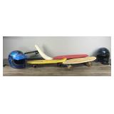 2 Vintage Helmets - 3 Skateboards and 1 Banana Seat