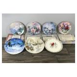 Lot of 7 Collector Plates - Christmas - Birds & Flowers