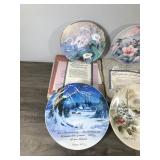 Lot of 7 Collector Plates - Christmas - Birds & Flowers