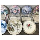 Lot of 7 Collector Plates - Christmas - Birds & Flowers