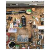 Lot of Hardware & More - Paint Brushes - Staples - Wire Terminal Assortment - Drywall Joint Tape - Hex Screw Assortment - Breakers - Plumbing - Wing Nut Assortment - Bungy Cords & More