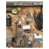 Lot of Hardware & More - Paint Brushes - Staples - Wire Terminal Assortment - Drywall Joint Tape - Hex Screw Assortment - Breakers - Plumbing - Wing Nut Assortment - Bungy Cords & More
