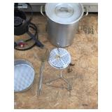Large Propane Cooker Stand with Large Pot, Pans & More