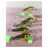 Lot of 10 Bagley Fishing Lures Shaped Like Bass