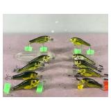 Lot of 10 Bagley Fishing Lures Shaped Like Bass