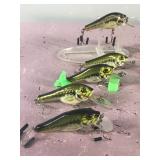 Lot of 10 Bagley Fishing Lures Shaped Like Bass