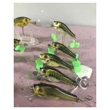Lot of 10 Bagley Fishing Lures Shaped Like Bass