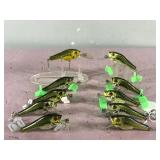 Lot of 10 Bagley Fishing Lures Shaped Like Bass