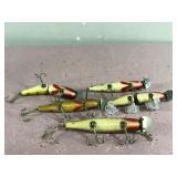 Lot of 5 Wooden Creek Chub Pikie Fishing Lures