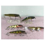 Lot of 5 Wooden Creek Chub Pikie Fishing Lures