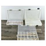 3 - Plastic Fishing Tackle Storage Boxes - One is double sided