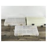 3 - Plastic Fishing Tackle Storage Boxes - One is double sided