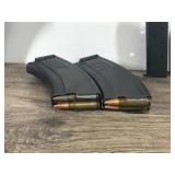 Lot of 9 Ammo Clips - 2 of them have Ammo in them