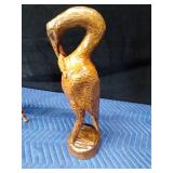 Hand carved wood Heron and paper mache giraffe