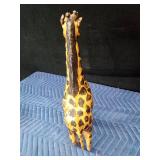 Hand carved wood Heron and paper mache giraffe