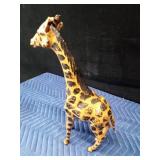 Hand carved wood Heron and paper mache giraffe
