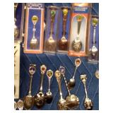 Collector spoons including solid brass and pewter spoons