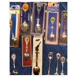 Collector spoons including solid brass and pewter spoons
