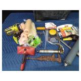 Toolbox on wheels with tools