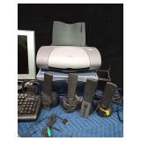 Computer system with printer and speakers