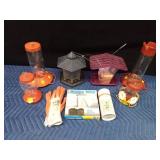 2 Glass ans 2 plastic hummingbird feeders, 2 bird feeders, weather watch, gloves, plant hanger and more