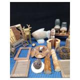 Lot of wood craft items