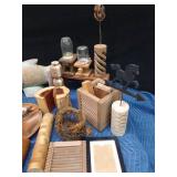 Lot of wood craft items
