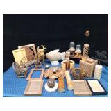 Lot of wood craft items