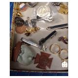 2 Small flats of jewelry and more - Mostly mens