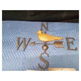 Metal wall weathervane decor and 4 wood signs