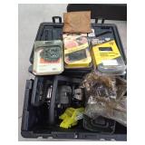 Craftsman and a Ryobi chainsaws for parts in cases with 6 chainsaw chains and chainsaw service manual