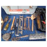 Stack-on toolbox full of vintage tools