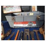 Stack-on toolbox full of vintage tools