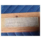 Alignment box for gravure etched cylinders known as print rings and butcher tools in wood bat like case (tools look like needles)