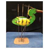 Metal bird lawn ornament