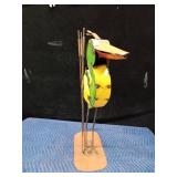 Metal bird lawn ornament
