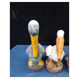 4 Cement bird lawn ornaments