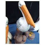 4 Cement bird lawn ornaments