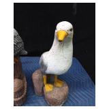 4 Cement bird lawn ornaments