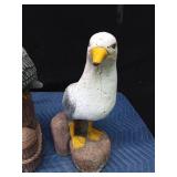 4 Cement bird lawn ornaments