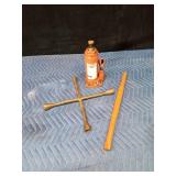 6 Ton hydraulic bottle jack and a 4-way wrench