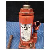 6 Ton hydraulic bottle jack and a 4-way wrench