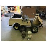 AMF Harley Davidson golf cart with a vise on back mounted board