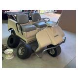 AMF Harley Davidson golf cart with a vise on back mounted board