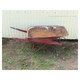 Wheel Barrow with Vintage Metal Wagon Wheel