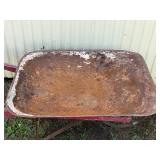 Wheel Barrow with Vintage Metal Wagon Wheel