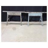 Pair of metal fold-up sawhorses
