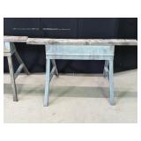 Pair of metal fold-up sawhorses